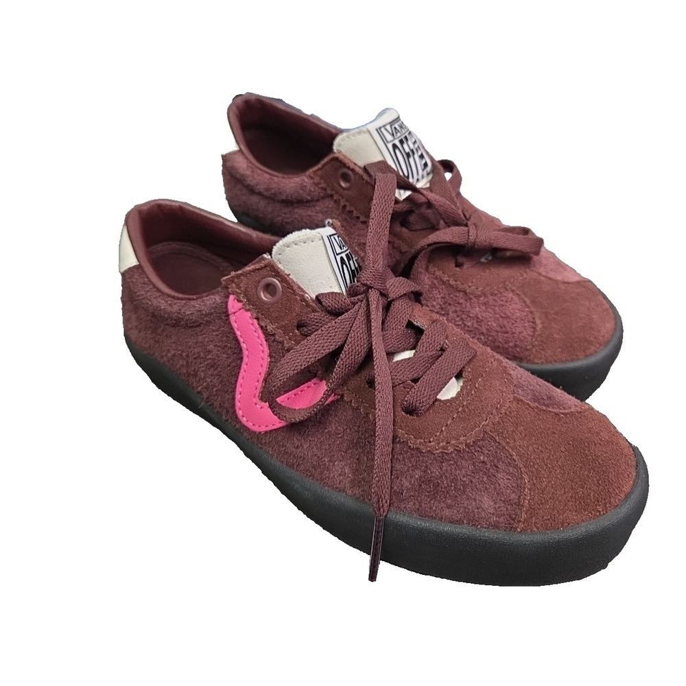 Vans Sport Low Suede Womens Sz 6.5 Sneakers Maroon Pink Skater Lace Up Shoes NEW
